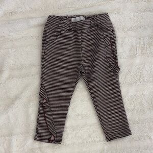 Zara Checkered Pants with Unique Hem